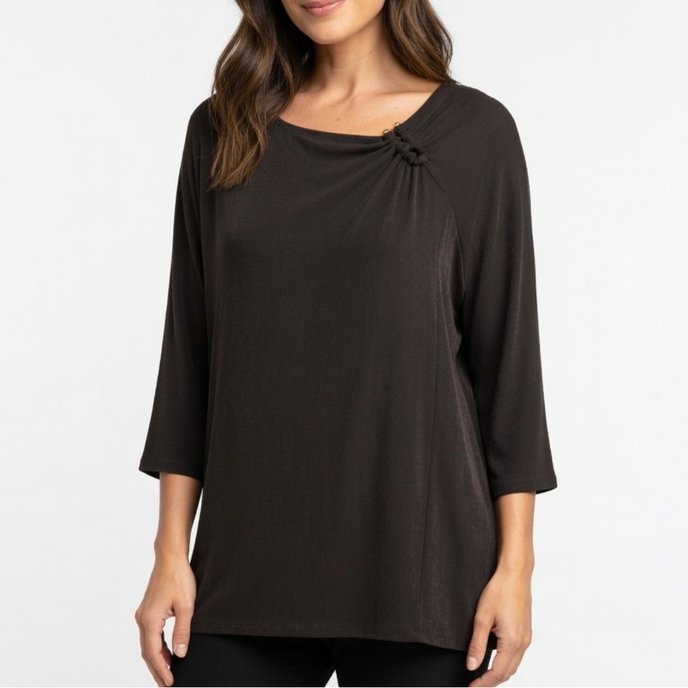 Chico’s Travelers brown tunic top sz3 XL